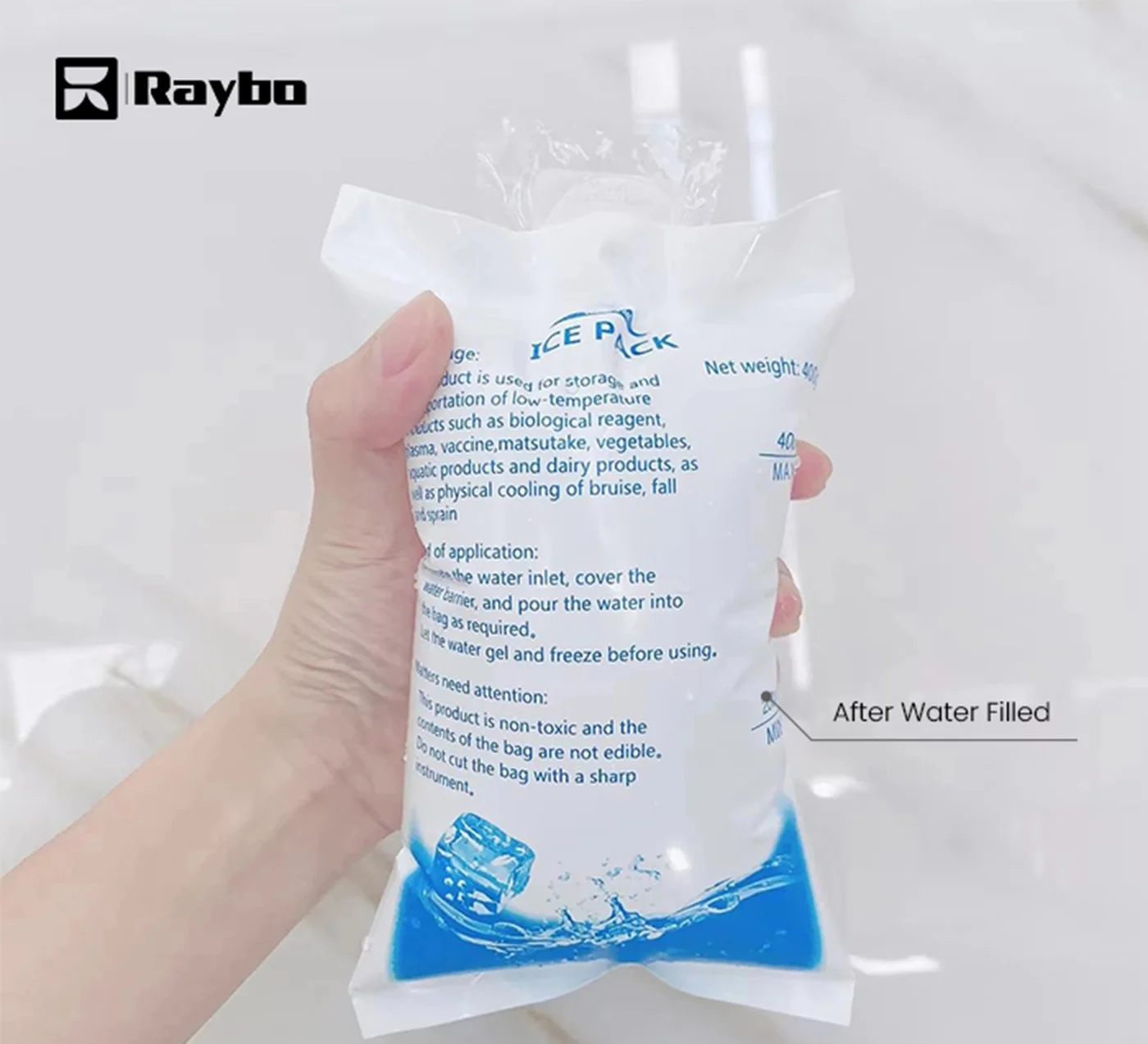 ice pack after water filled