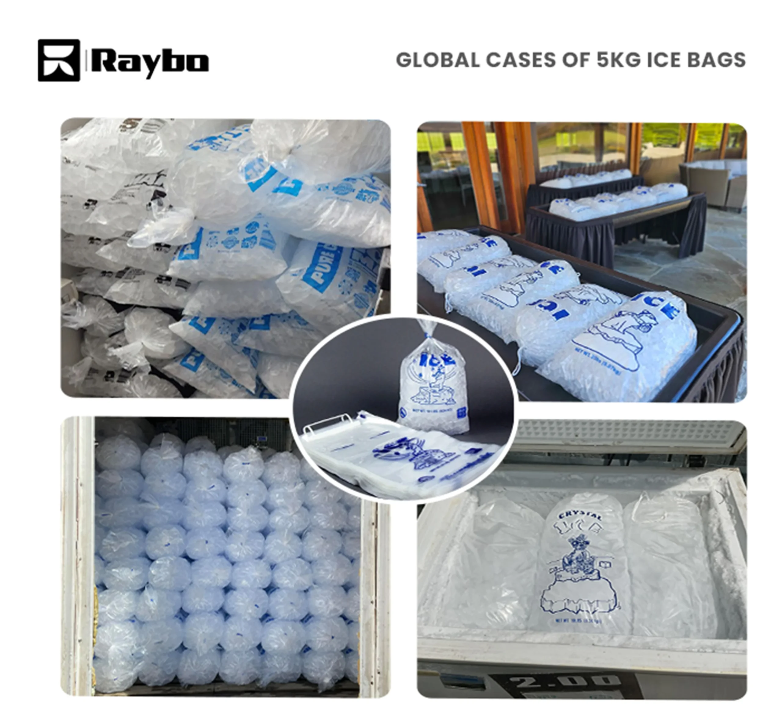 global shipping of 5kg ice bags